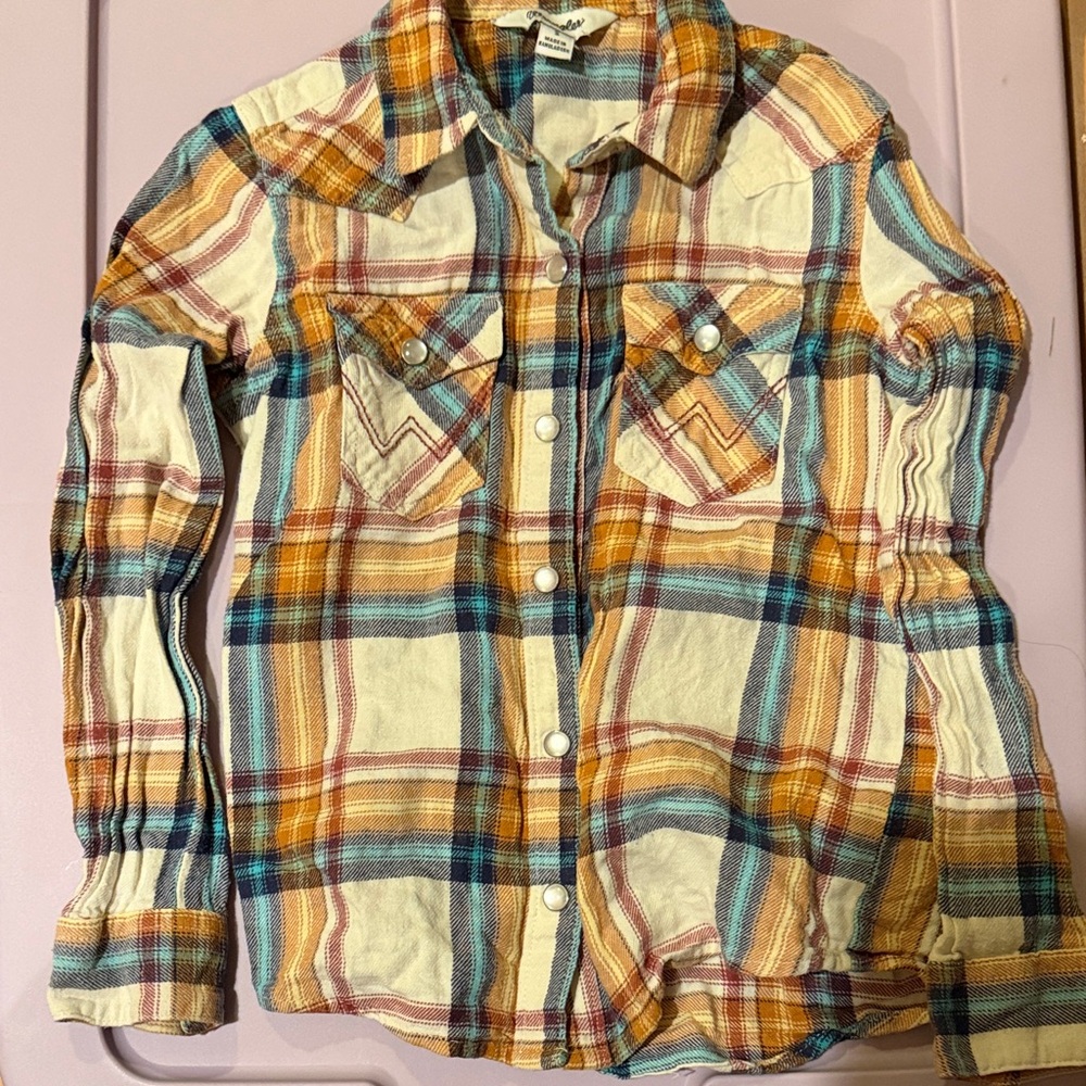 Girls Wrangler Plaid Shirt